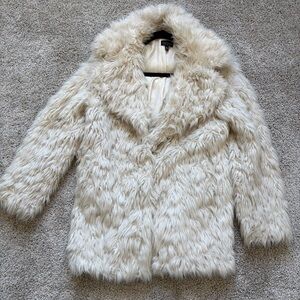 Topshop Cream Teddy Jacket size 6